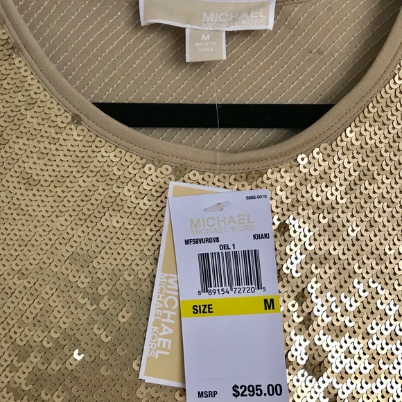 AUTHENTIC BRAND NEW MICHAEL KORS gold sequin dress - Picture 5 of 5